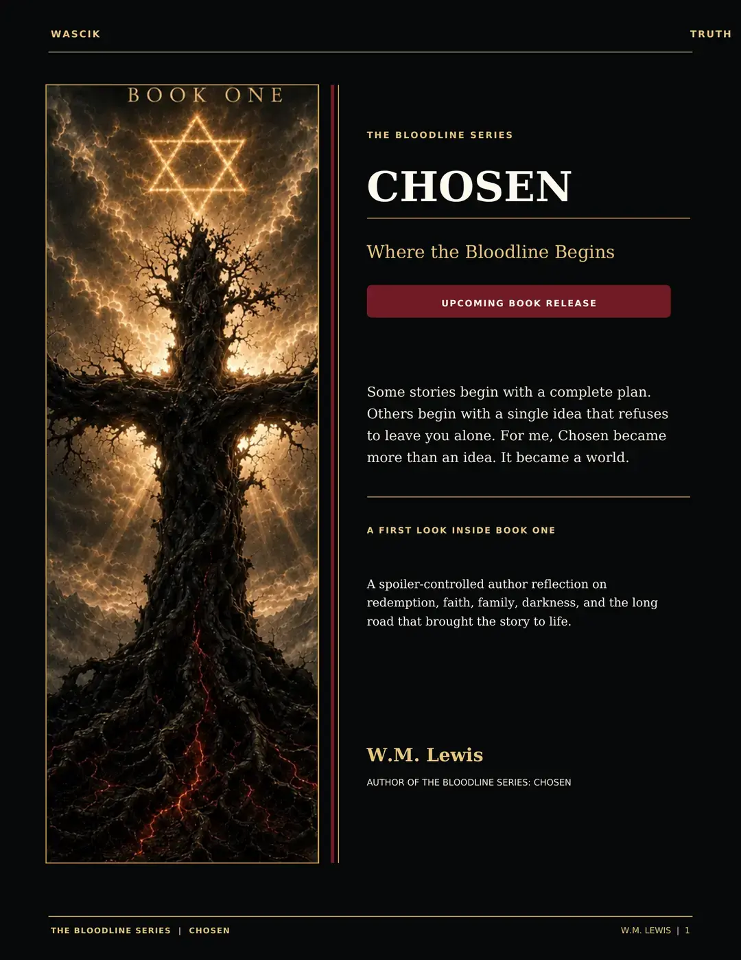 Chosen: Where the Bloodline Begins blog cover by W.M. Lewis